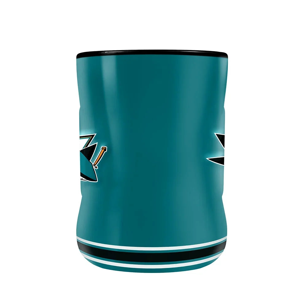 San Jose Sharks NHL TSV 14oz Teal Team Crest Sculpted Coffee Mug product image 4, provided for visual reference and product