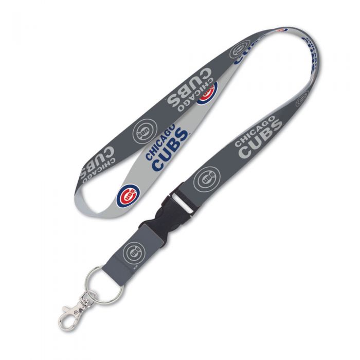 Chicago Cubs Grey 1" Detachable Lanyard product image 1, provided for visual reference and product detail review