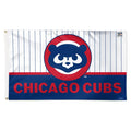 Chicago Cubs Pinstripe 1979 - 1993 Logo 3'x5' Deluxe Flag product image 1, provided for visual reference and product detail