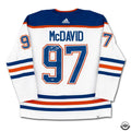 Connor McDavid Edmonton Oilers NHL Adidas White Autographed Jersey product image 1, provided for visual reference and