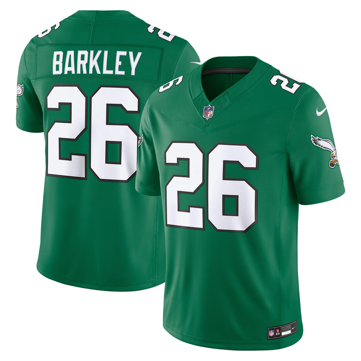 Saquon Barkley Philadelphia Eagles NFL Nike Men Kelly Green Vapor F.U.S.E. Alternate Player Sewn Jersey product image 3,