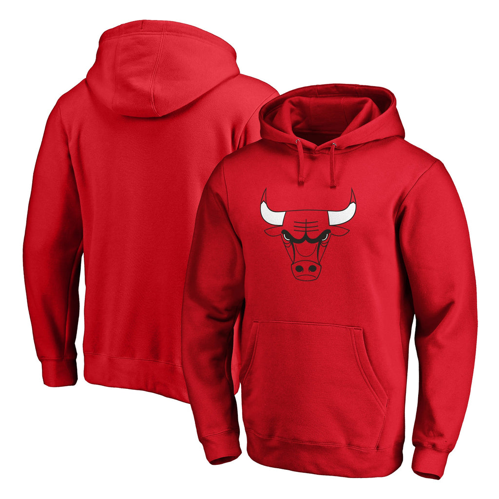 Chicago Bulls Red Primary Logo Fanatics Hoodie product image 1, provided for visual reference and product detail review