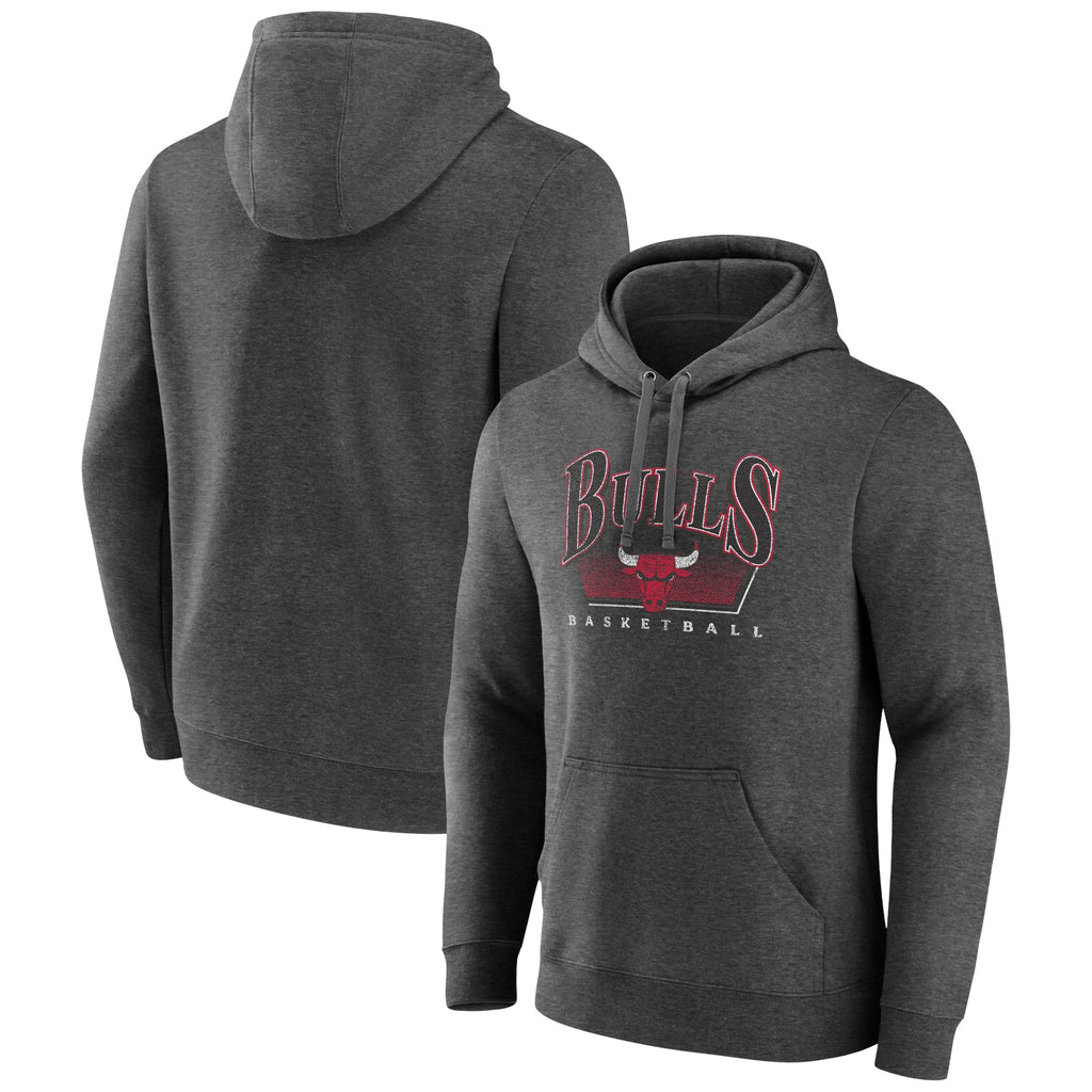 Chicago Bulls Grey Tri-Blend Hoody product image 1, provided for visual reference and product detail review
