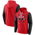 Chicago Bulls Red/Black Colorblock Hoodie product image 1, provided for visual reference and product detail review