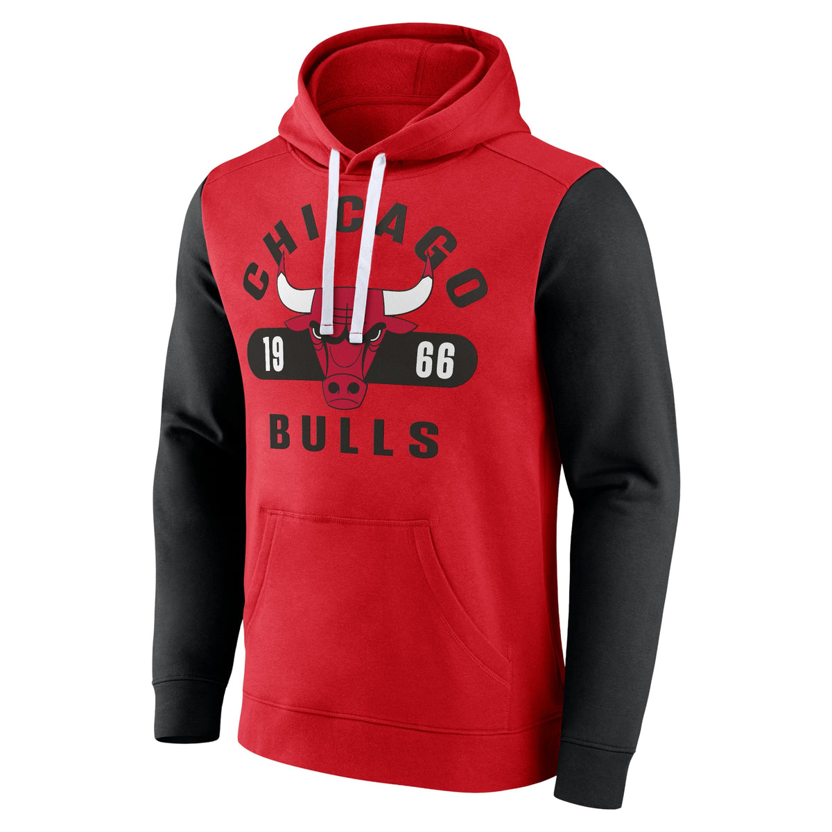 Chicago Bulls Red/Black Colorblock Hoodie product image 2, provided for visual reference and product detail review