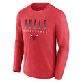 Chicago Bulls Heathered Red Long Sleeve Men T-Shirt product image 1, provided for visual reference and product detail review