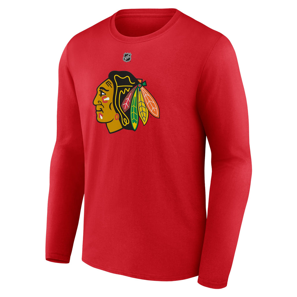 Connor Bedard Chicago Blackhawks Men Red Long Sleeve T-Shirt product image 2, provided for visual reference and product