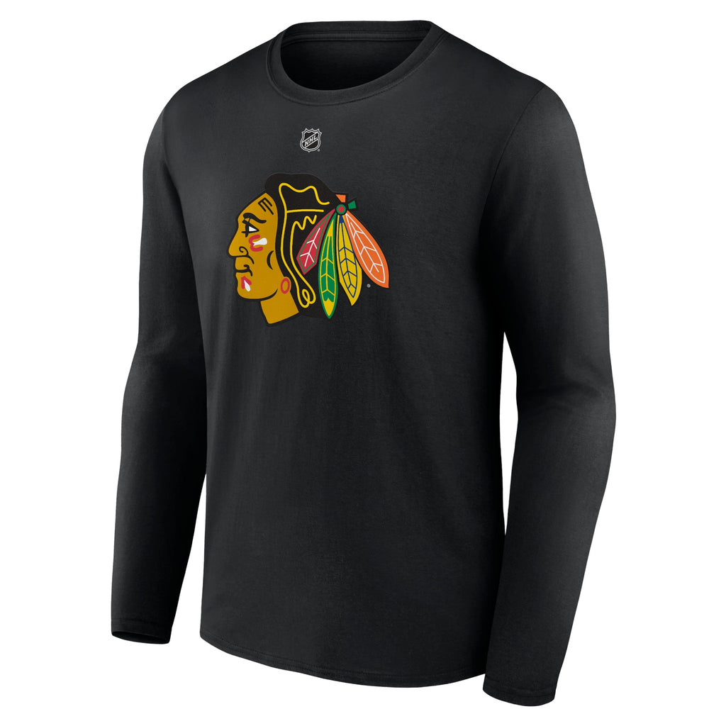 Connor Bedard Chicago Blackhawks Men Black Long Sleeve T-Shirt product image 3, provided for visual reference and product