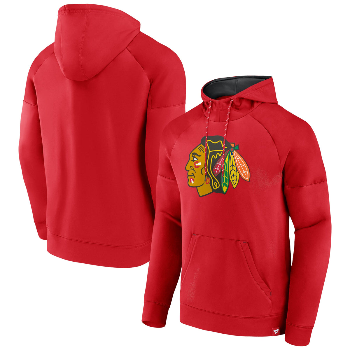Chicago Blackhawks Red Iconic Defender Hoodie product image 1, provided for visual reference and product detail review