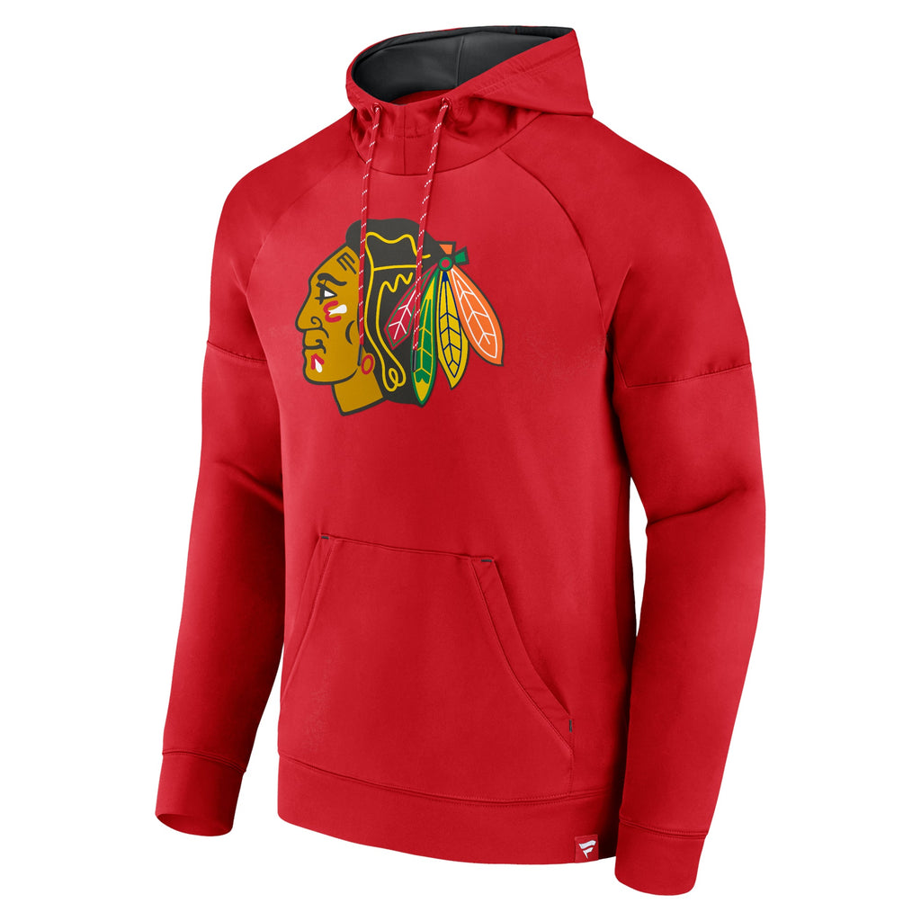 Chicago Blackhawks Red Iconic Defender Hoodie product image 2, provided for visual reference and product detail review