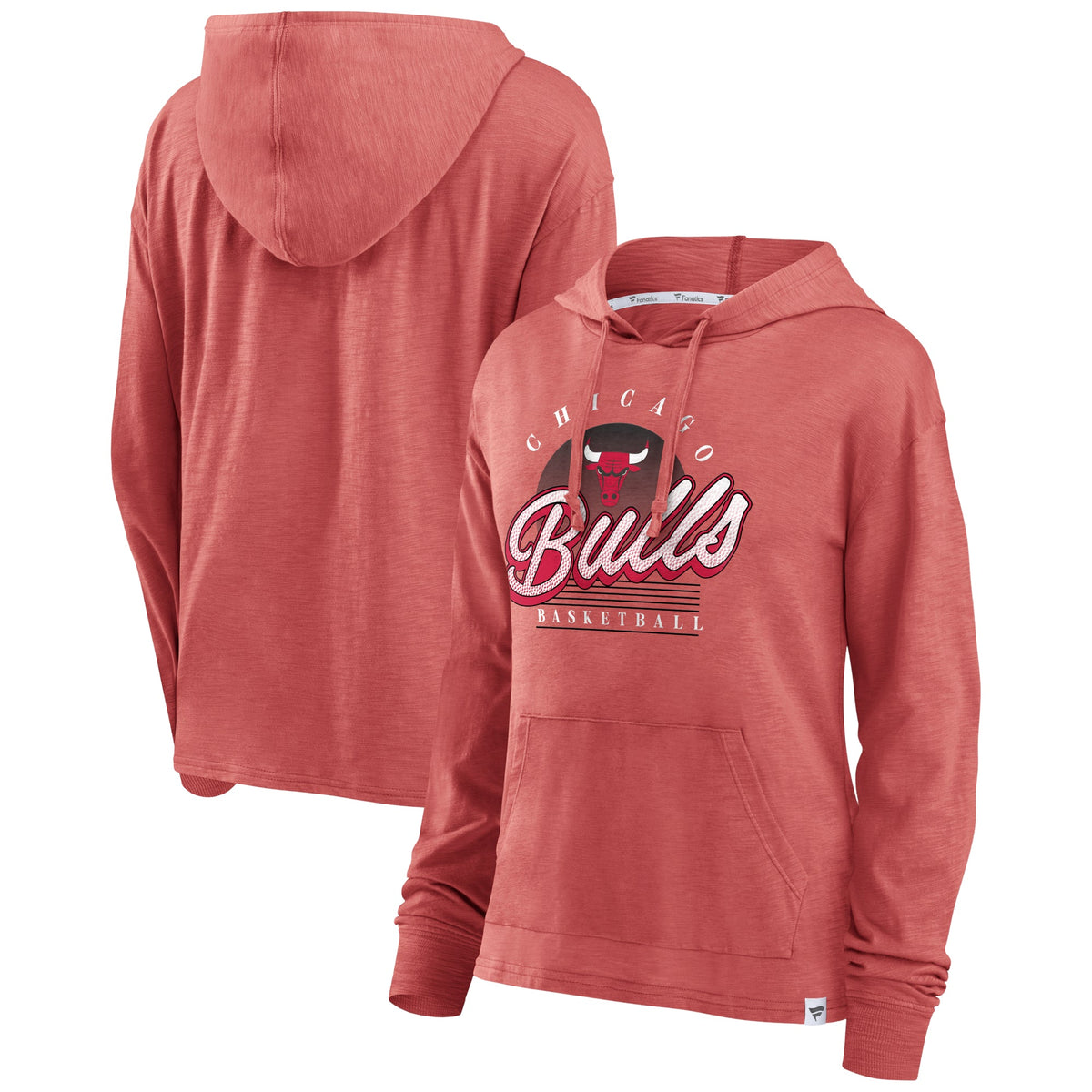 Chicago Bulls Heathered Red Ladies Hoodie product image 1, provided for visual reference and product detail review