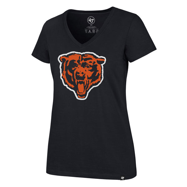 Chicago Bears Women Legacy Fall Ultra Rival Navy V-Neck T-Shirt product image 1, provided for visual reference and product