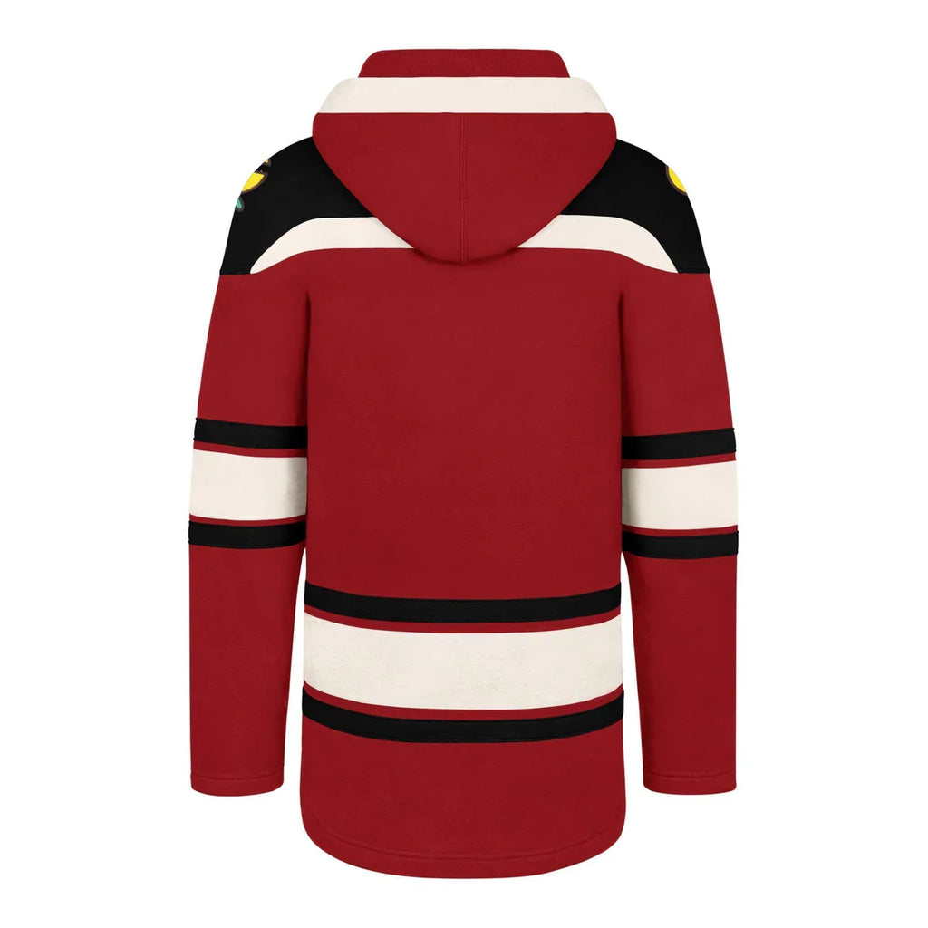 Chicago Blackhawks Red Superior Lacer Hoodie product image 2, provided for visual reference and product detail review