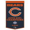 Chicago Bears Super Bowl Champions 24" x 38" Wool Banner product image 1, provided for visual reference and product detail
