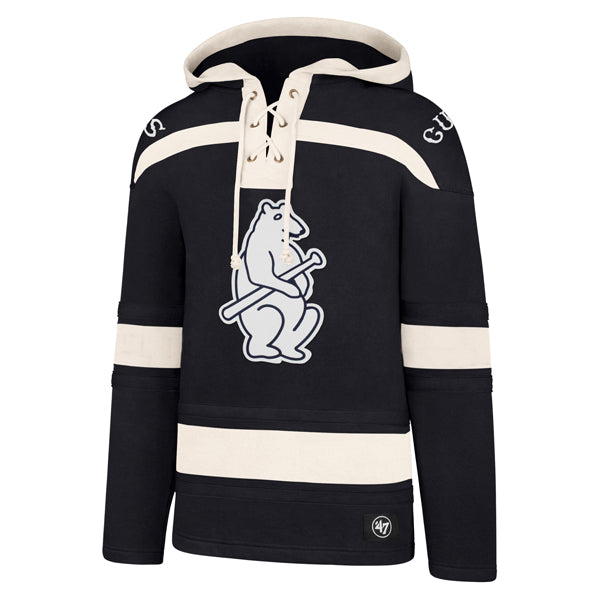 Chicago Cubs Navy 1914 Bear Superior Lacer Hoodie product image 1, provided for visual reference and product detail review