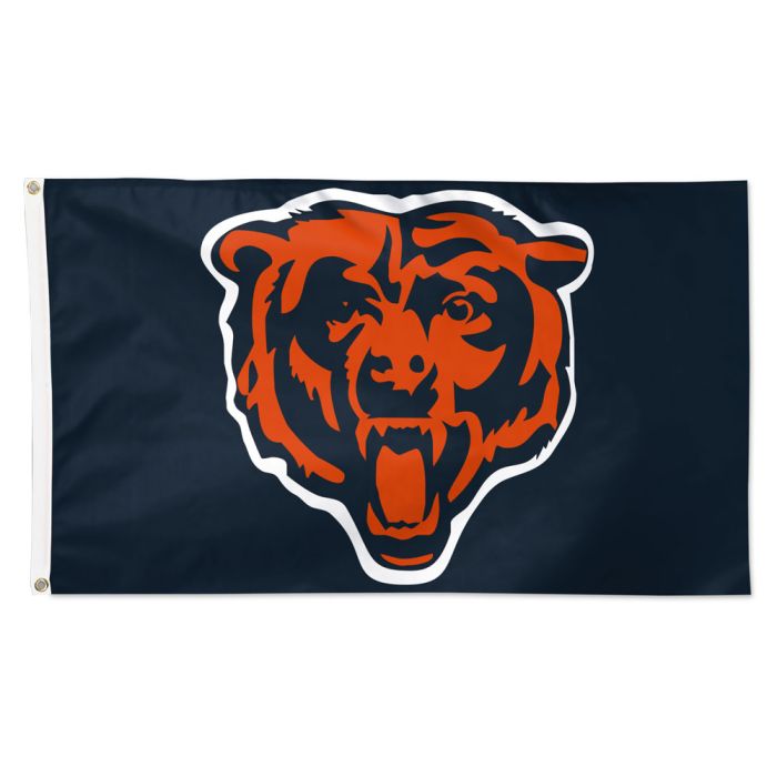 Chicago Bears 3'x5' Team Bear Face Navy Flag product image 1, provided for visual reference and product detail review