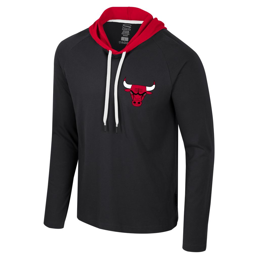 Chicago Bulls Tradition Stadium Essentials Long Sleeve Hood T-Shirt product image 1, provided for visual reference and