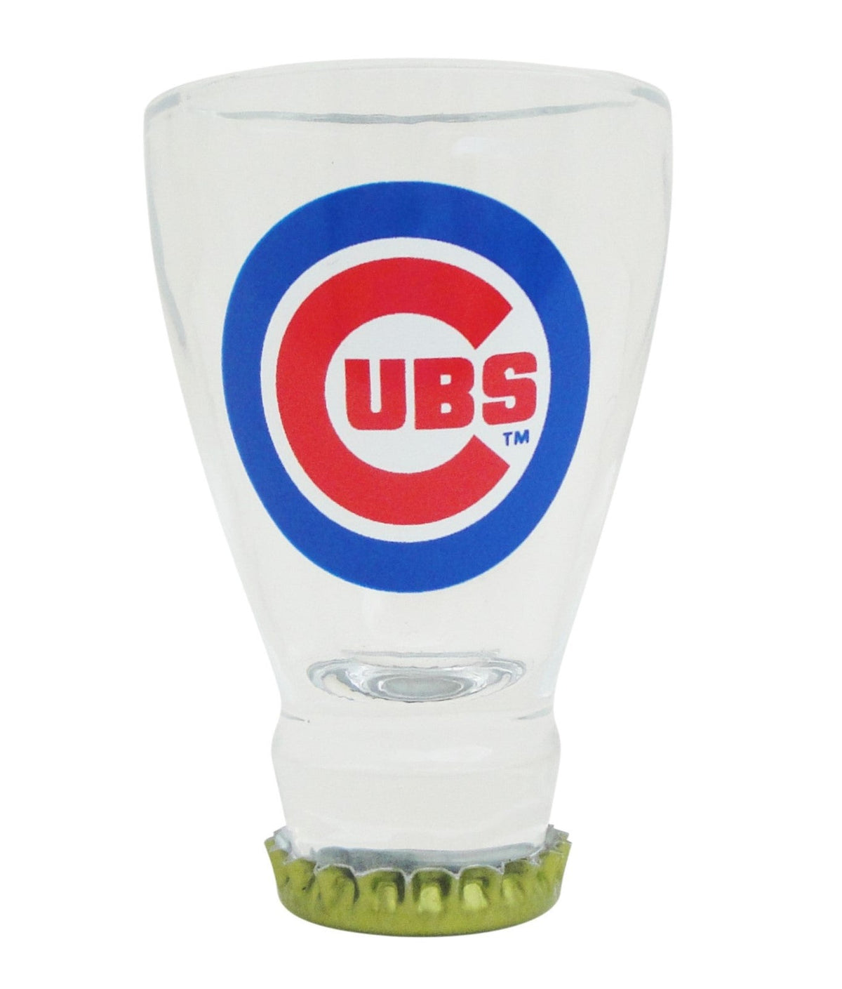 Chicago Cubs Beer Cap Bottom Shot Glass product image 1, provided for visual reference and product detail review