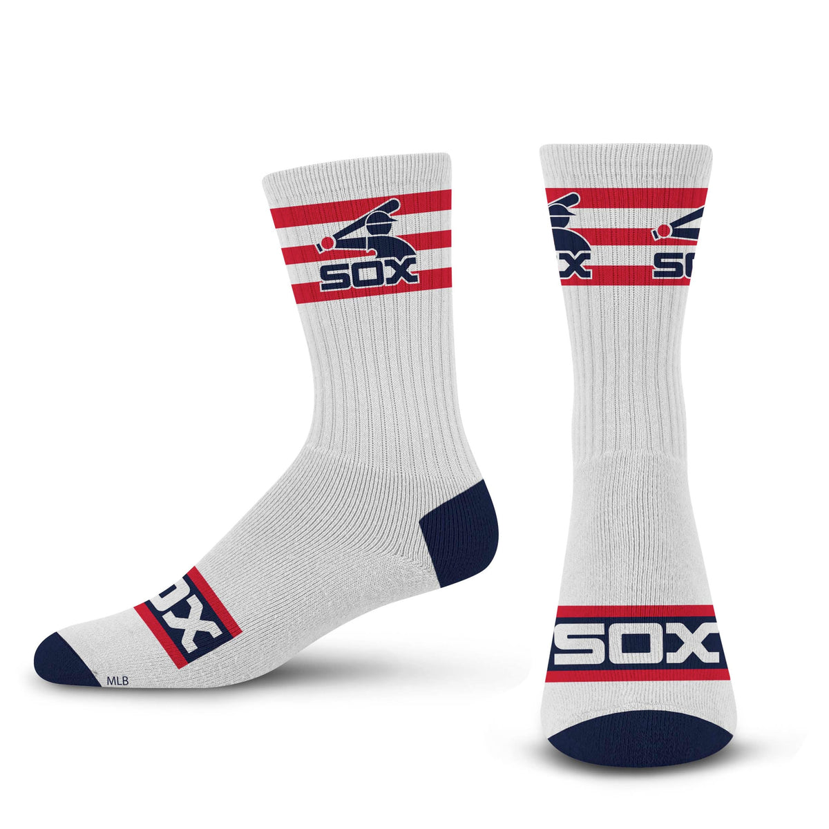 Chicago White Sox 5 Stripe Batterman Socks product image 1, provided for visual reference and product detail review