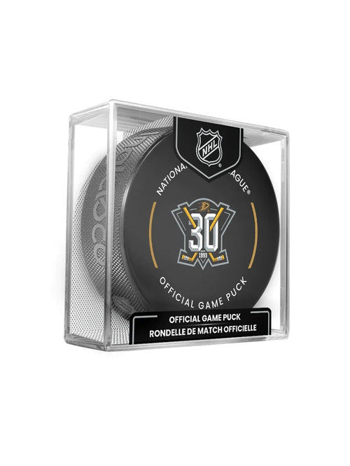 Anaheim Ducks NHL Inglasco 30th Anniversary 2023-24 Officially Licensed Game Hockey Puck product image 1, provided for