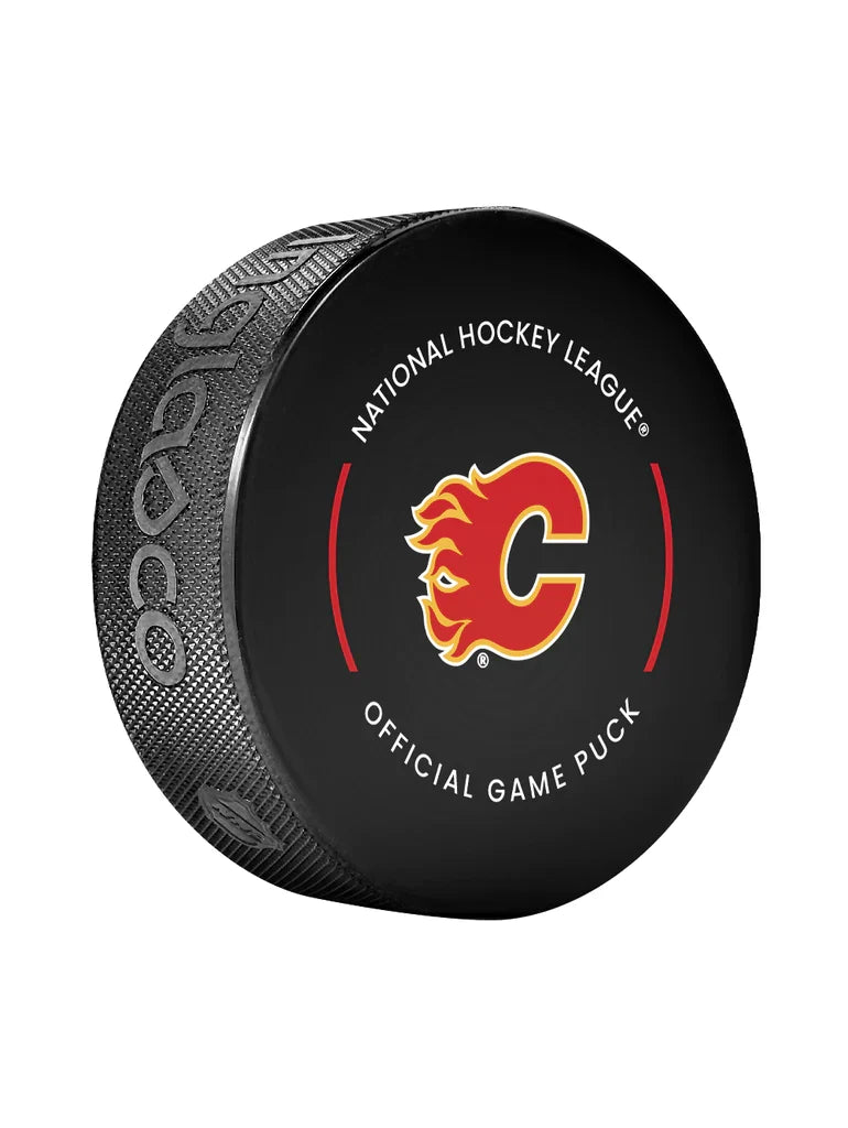 Calgary Flames NHL Inglasco 2025-26 Officially Licensed Game Hockey Puck product image 2, provided for visual reference and