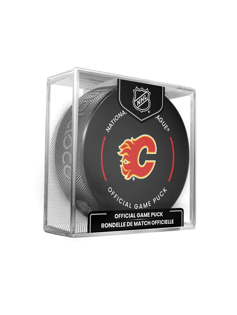 Calgary Flames NHL Inglasco 2025-26 Officially Licensed Game Hockey Puck product image 1, provided for visual reference and