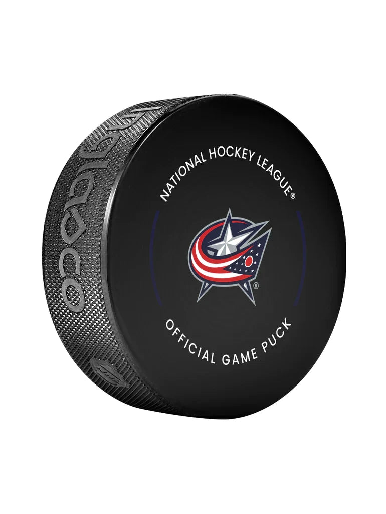 Columbus Blue Jackets NHL Inglasco 2024-2025 Officially Licensed Game Hockey Puck product image 2, provided for visual