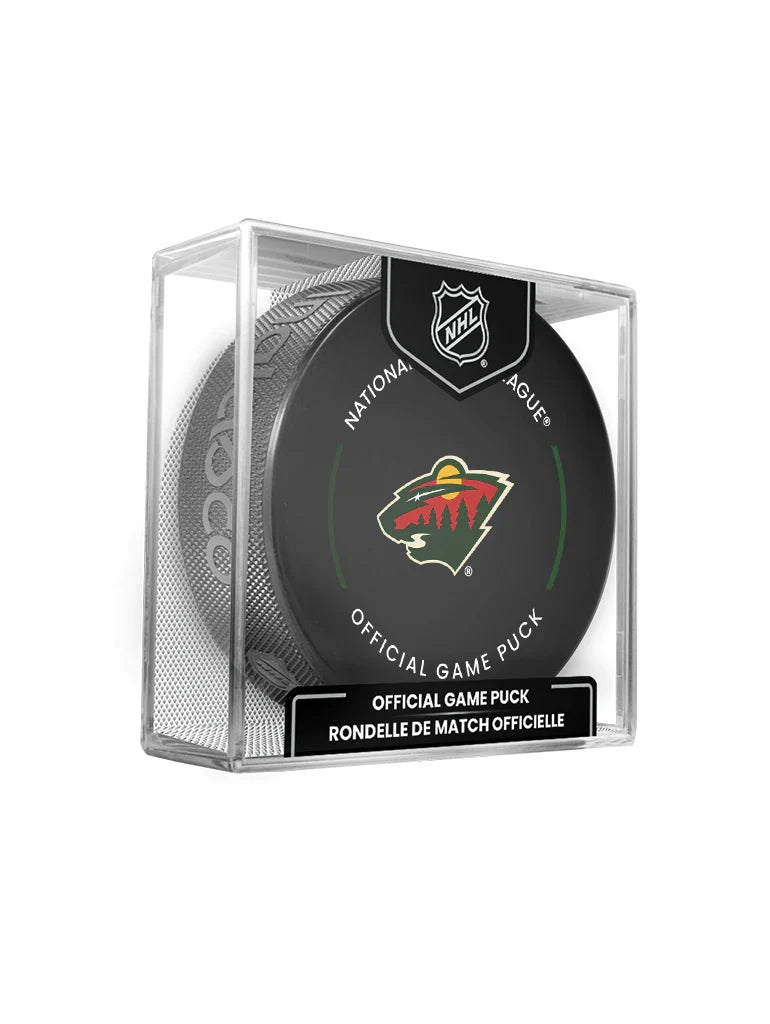 Minnesota Wild NHL Inglasco 2024-2025 Officially Licensed Game Hockey Puck product image 1, provided for visual reference