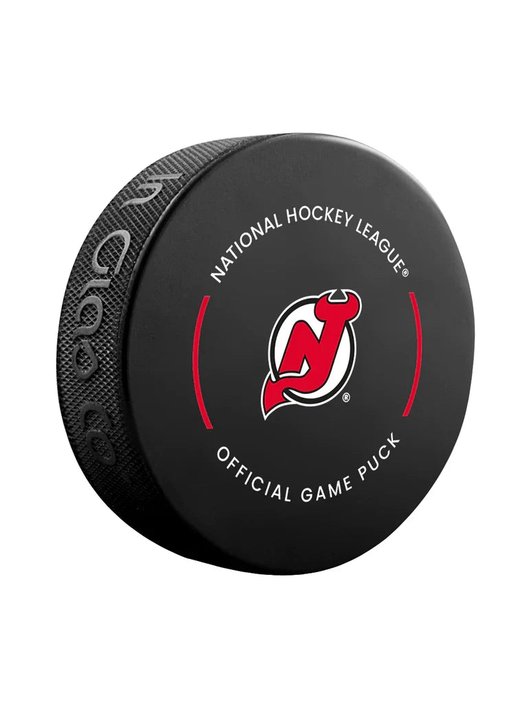 New Jersey Devils NHL Inglasco 2025-26 Officially Licensed Game Hockey Puck product image 2, provided for visual reference