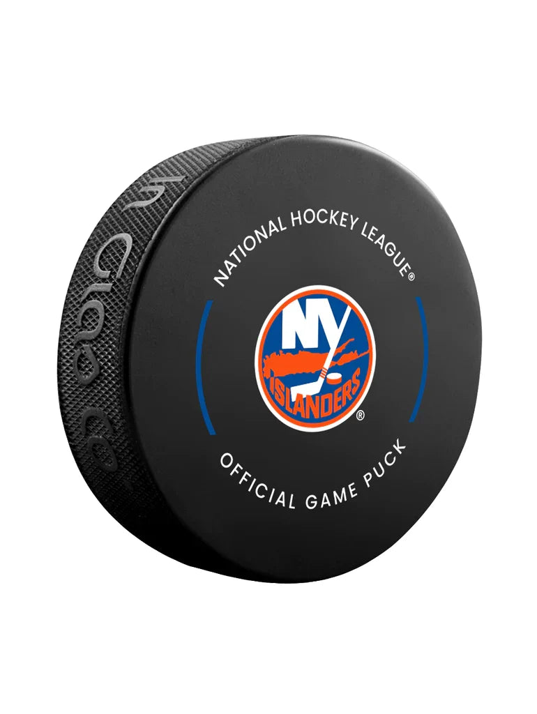 New York Islanders NHL Inglasco 2025-26 Officially Licensed Game Hockey Puck product image 2, provided for visual reference