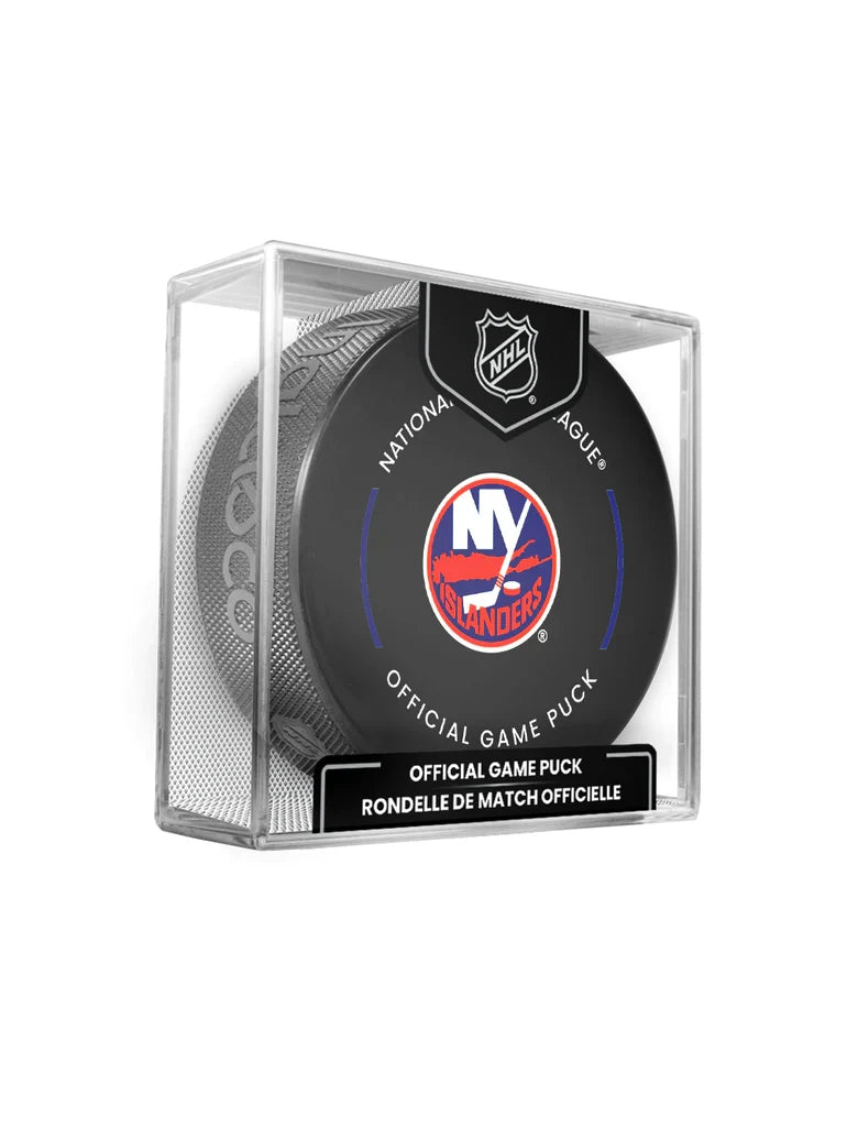 New York Islanders NHL Inglasco 2025-26 Officially Licensed Game Hockey Puck product image 1, provided for visual reference