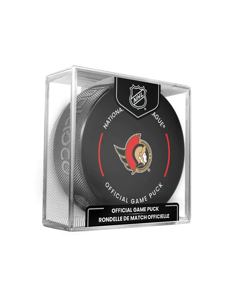 Ottawa Senators NHL Inglasco 2025-26 Officially Licensed Game Hockey Puck product image 1, provided for visual reference and
