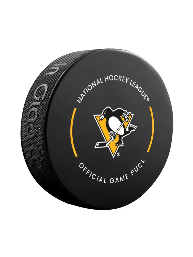 Pittsburgh Penguins NHL Inglasco 2025-26 Officially Licensed Game Hockey Puck product image 2, provided for visual reference