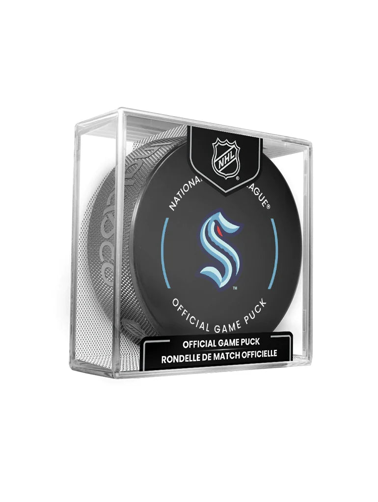 Seattle Kraken NHL Inglasco 2025-26 Officially Licensed Game Hockey Puck product image 1, provided for visual reference and
