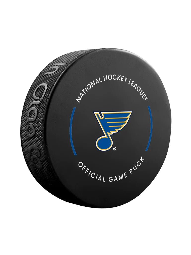 St. Louis Blues NHL Inglasco 2025-26 Officially Licensed Game Hockey Puck product image 2, provided for visual reference and