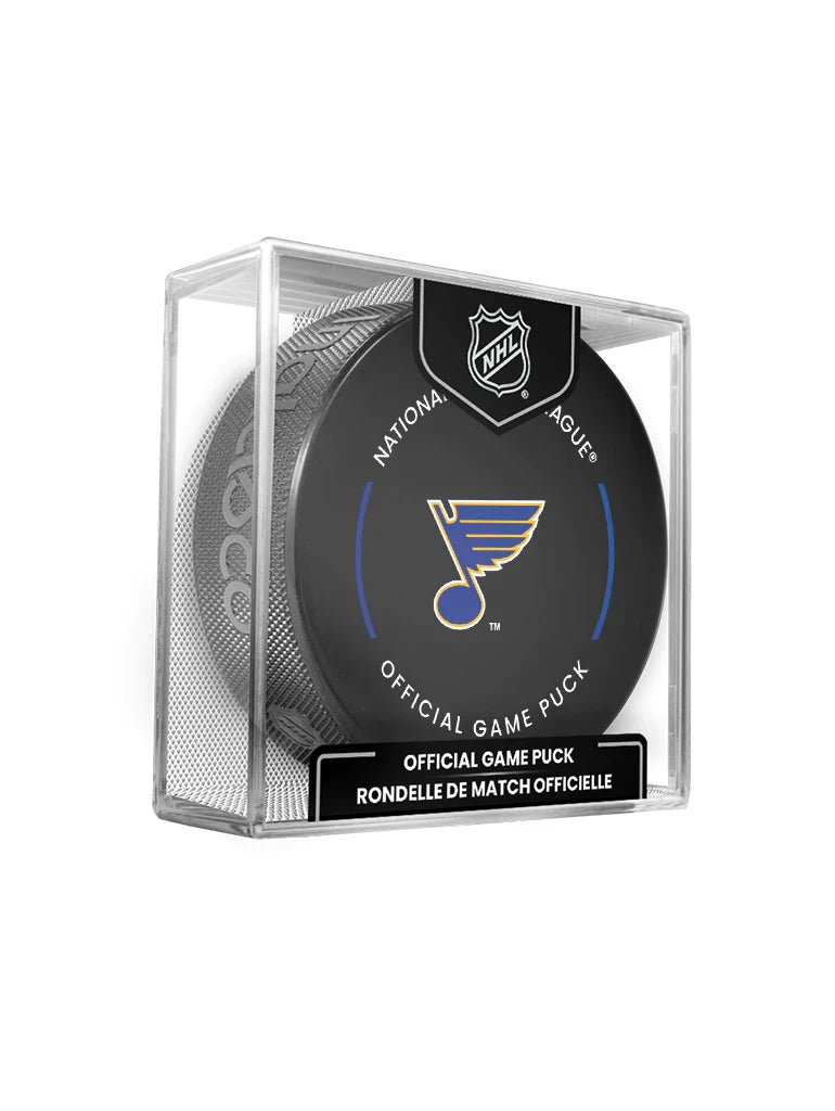 St. Louis Blues NHL Inglasco 2025-26 Officially Licensed Game Hockey Puck product image 1, provided for visual reference and