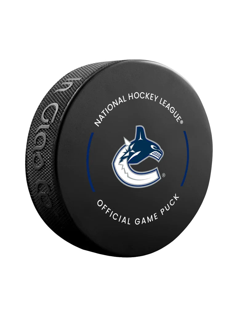 Vancouver Canucks NHL Inglasco 2025-26 Officially Licensed Game Hockey Puck product image 2, provided for visual reference