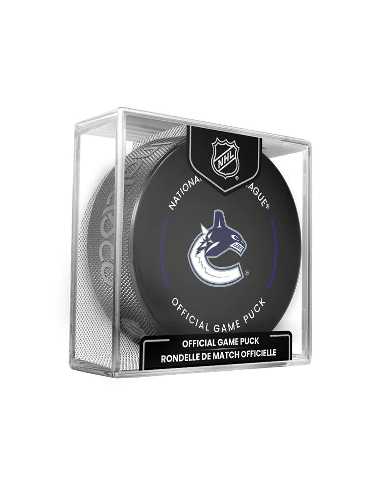 Vancouver Canucks NHL Inglasco 2025-26 Officially Licensed Game Hockey Puck product image 1, provided for visual reference