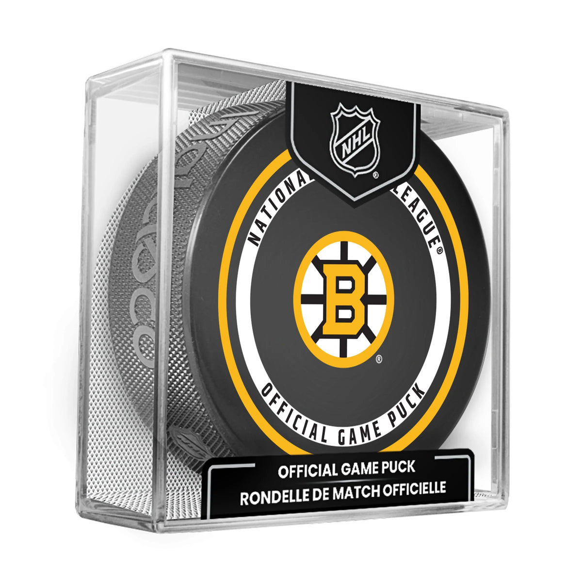 Boston Bruins NHL Inglasco 2026-27 Officially Licensed Game Hockey Puck product image 1, provided for visual reference and