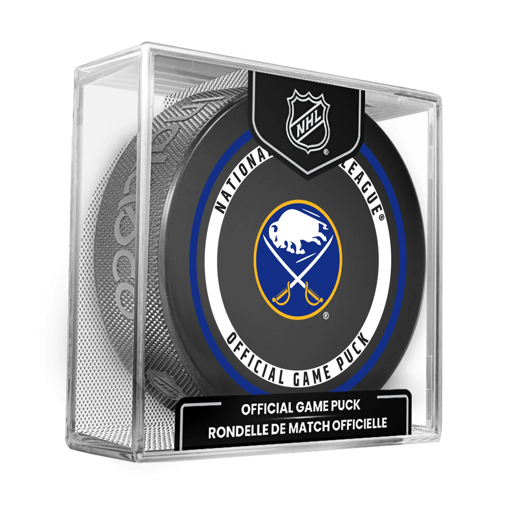 Buffalo Sabres NHL Inglasco 2026-27 Officially Licensed Game Hockey Puck product image 1, provided for visual reference and