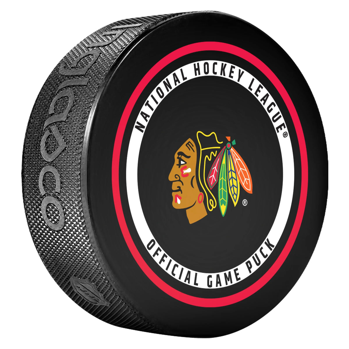 Chicago Blackhawks NHL Inglasco 2026-27 Officially Licensed Game Hockey Puck product image 2, provided for visual reference