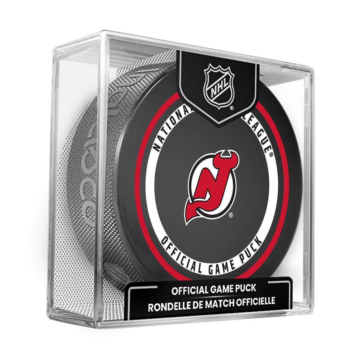 New Jersey Devils NHL Inglasco 2026-27 Officially Licensed Game Hockey Puck product image 1, provided for visual reference