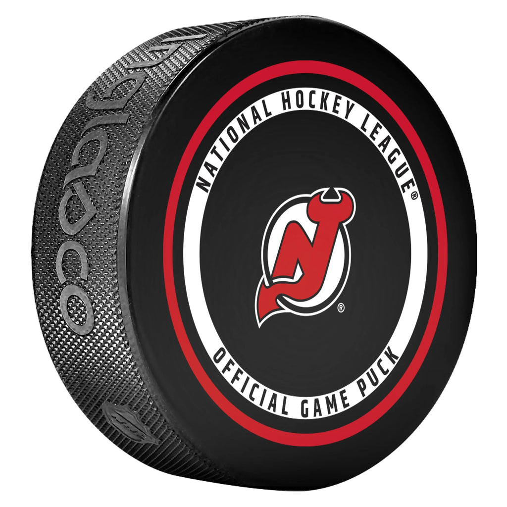 New Jersey Devils NHL Inglasco 2026-27 Officially Licensed Game Hockey Puck product image 2, provided for visual reference