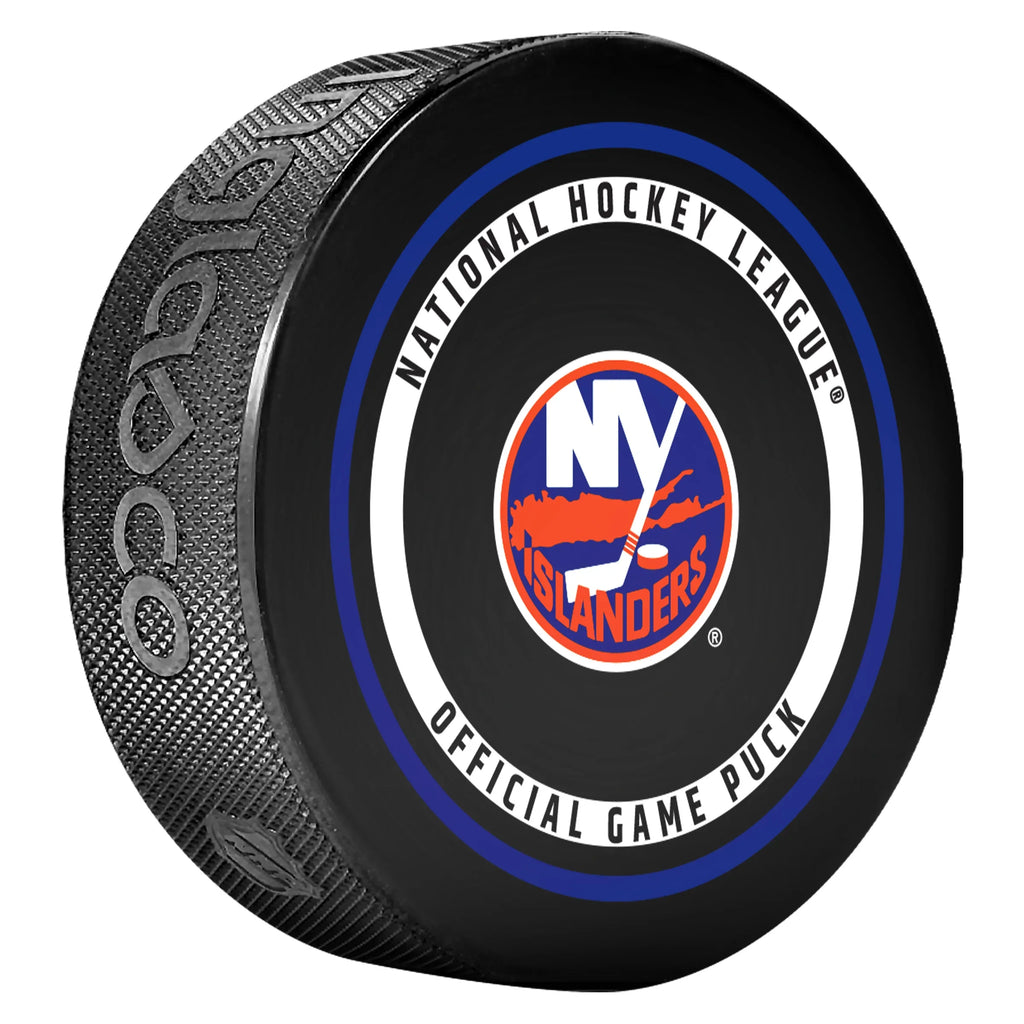 New York Islanders NHL Inglasco 2026-27 Officially Licensed Game Hockey Puck product image 2, provided for visual reference