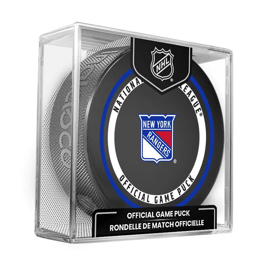 New York Rangers NHL Inglasco 2026-27 Officially Licensed Game Hockey Puck product image 1, provided for visual reference