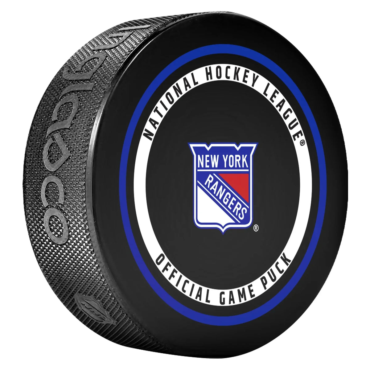 New York Rangers NHL Inglasco 2026-27 Officially Licensed Game Hockey Puck product image 2, provided for visual reference