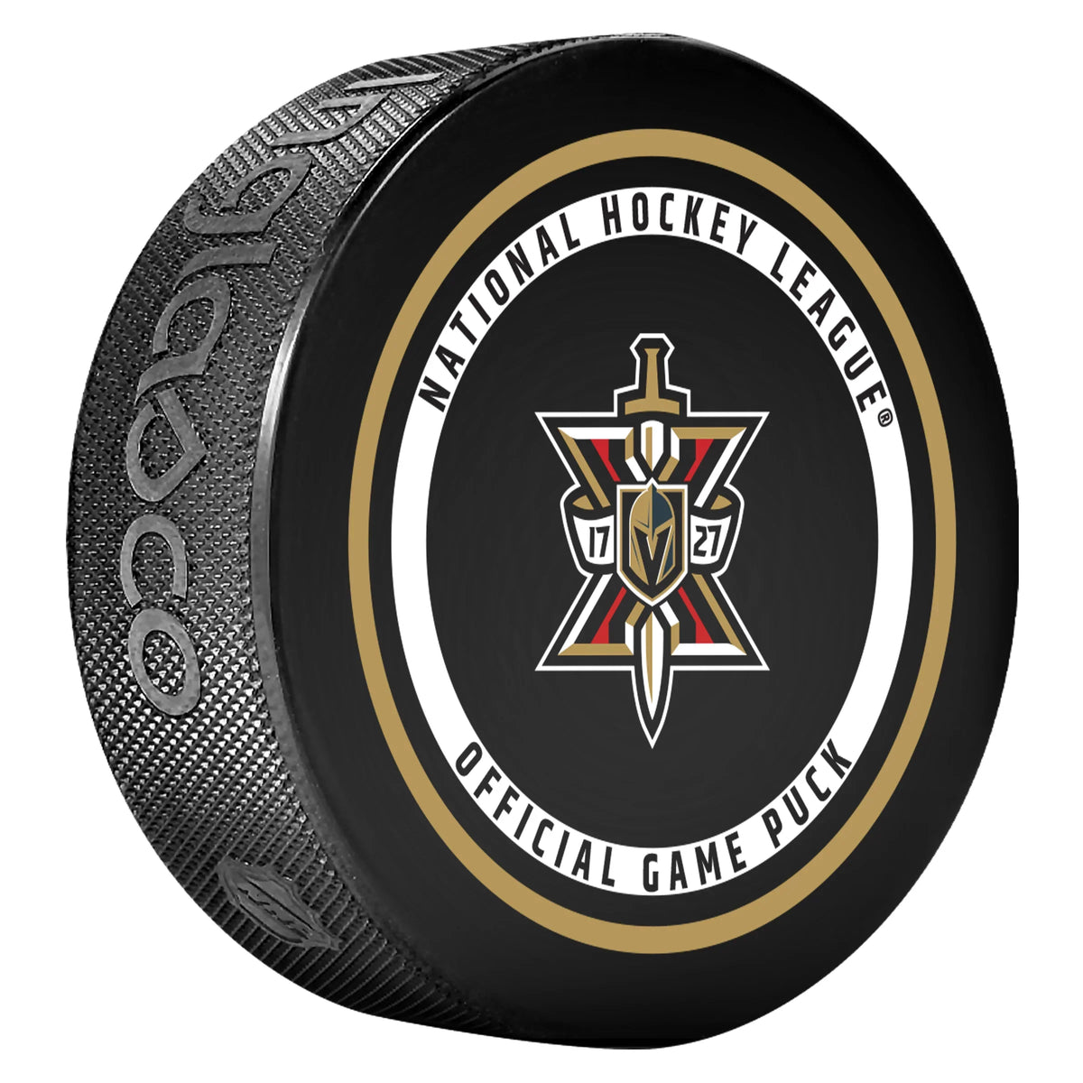 Vegas Golden Knights NHL Inglasco 2026-27 10th Anniversary Officially Licensed Game Hockey Puck product image 2, provided