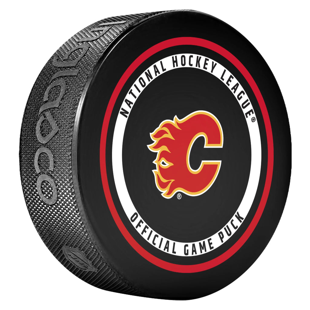 Calgary Flames NHL Inglasco 2026-27 Officially Licensed Game Hockey Puck product image 2, provided for visual reference and