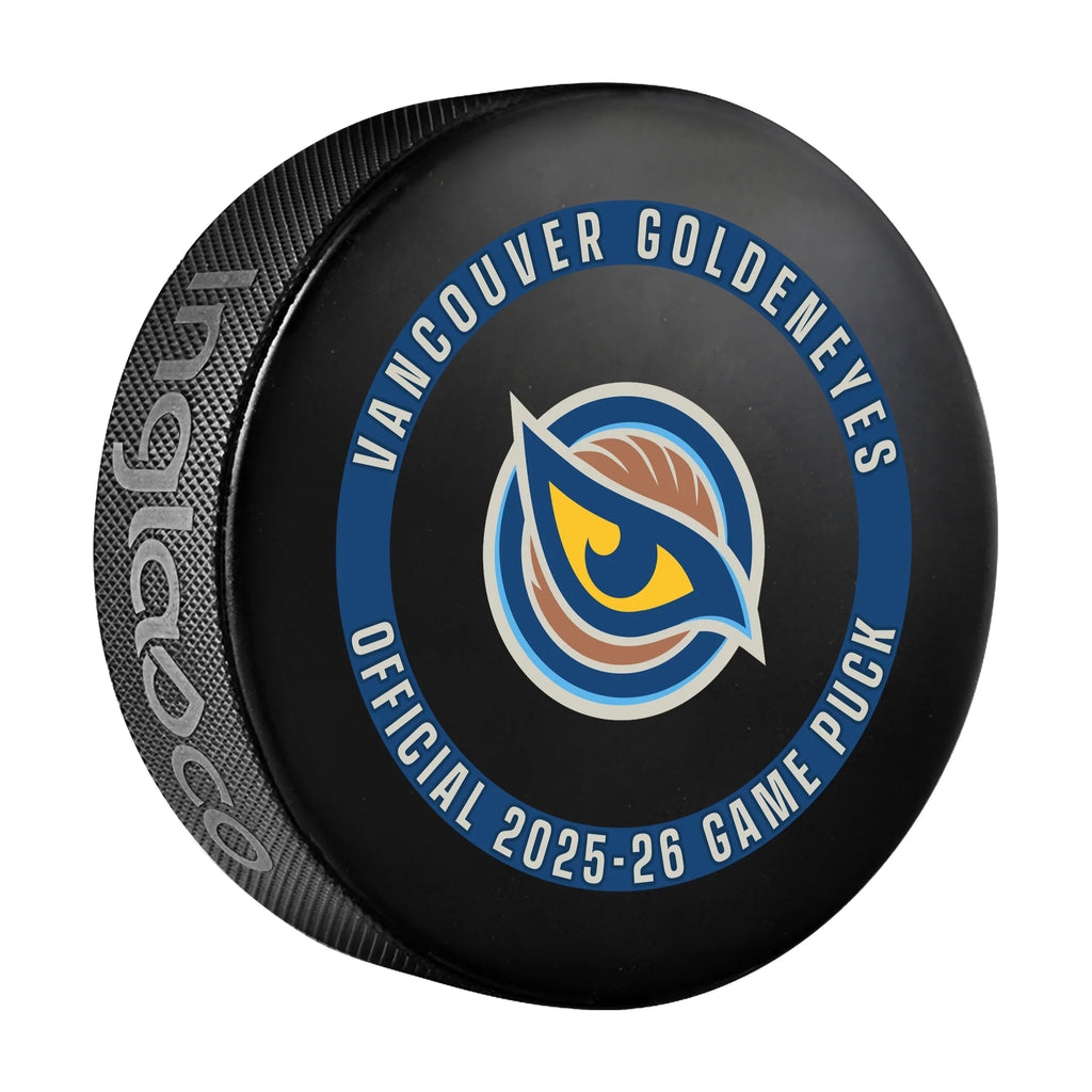 Vancouver Goldeneyes PWHL Inglasco 2025-2026 Officially Licensed Game Hockey Puck product image 3, provided for visual