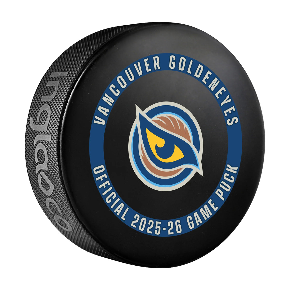 Vancouver Goldeneyes PWHL Inglasco 2025-2026 Officially Licensed Game Hockey Puck product image 3, provided for visual